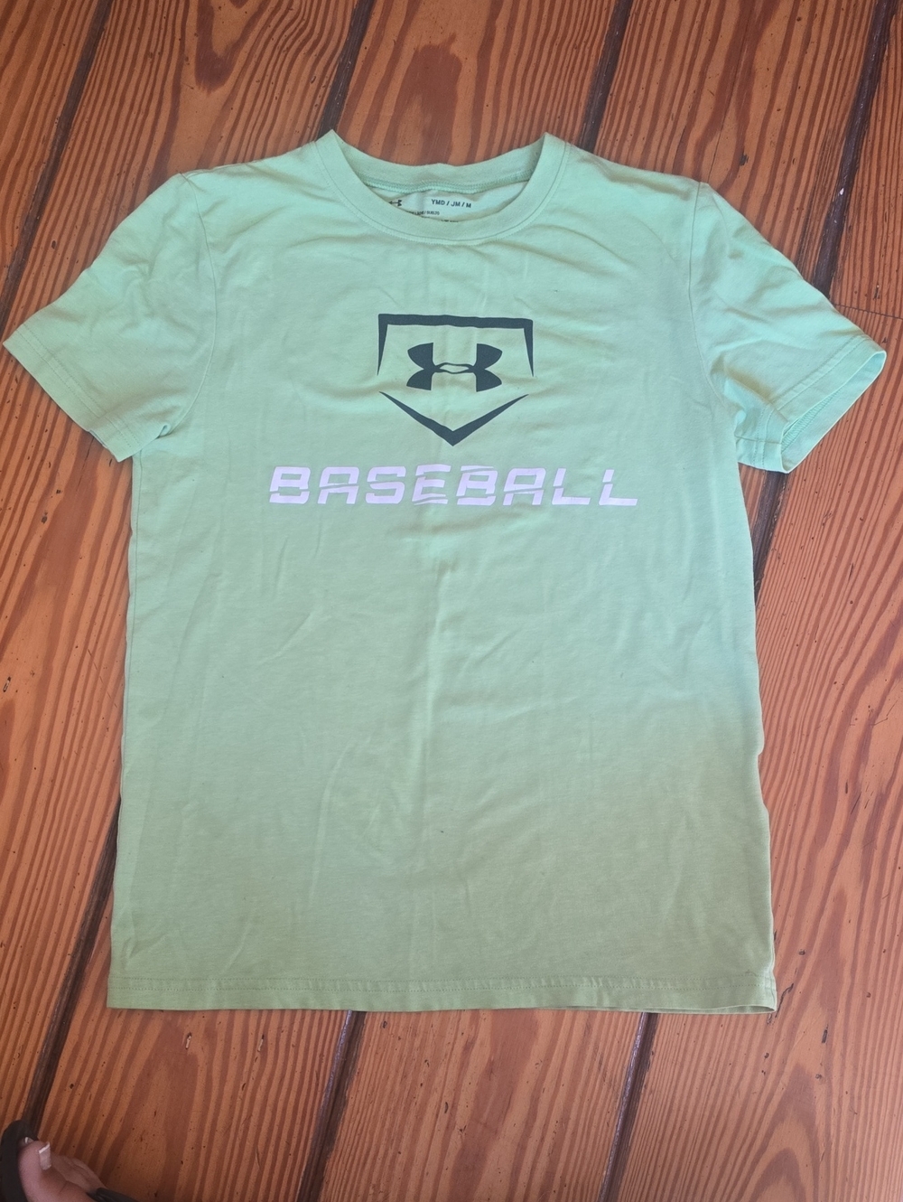 Under Armour Light Green Baseball Logo Short Sleeve Tee Medium